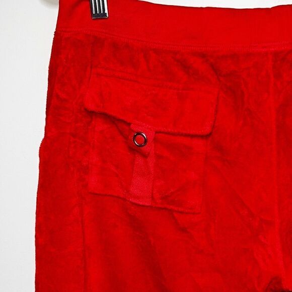 NWT Juicy Couture Vintage Y2K Poinsettia Crop Snap Pocket Terry Pant Womens Sz L - Picture 3 of 5